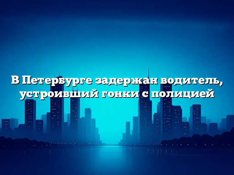 В Петербурге задержан водитель, устроивший гонки с полицией