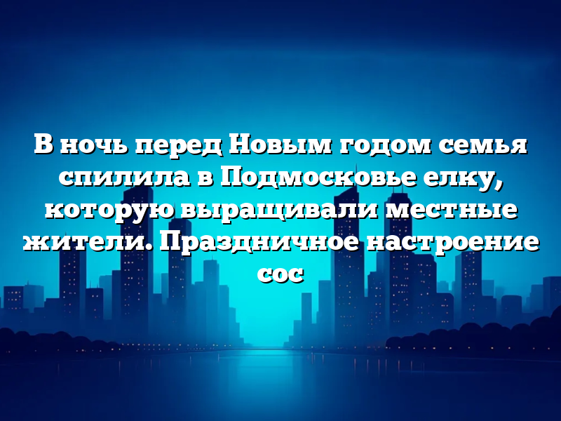 В ночь перед Новым годом семья спилила в Подмосковье елку, которую выращивали местные жители. Праздничное настроение сос
