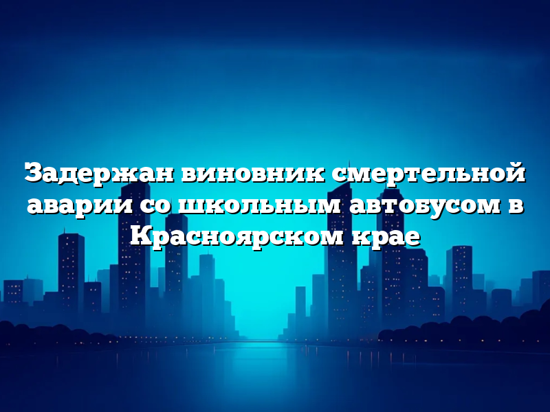 Задержан виновник смертельной аварии со школьным автобусом в Красноярском крае