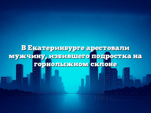 В Екатеринбурге арестовали мужчину, избившего подростка на горнолыжном склоне