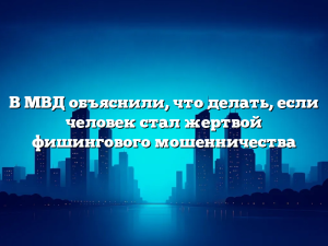 В МВД объяснили, что делать, если человек стал жертвой фишингового мошенничества