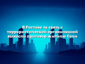 В Ростове за связь с террористической организацией вынесли приговор жителю Сочи