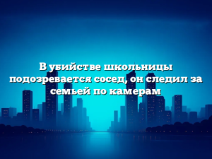 В убийстве школьницы подозревается сосед, он следил за семьей по камерам
