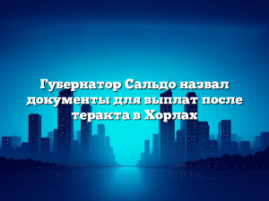 Губернатор Сальдо назвал документы для выплат после теракта в Хорлах