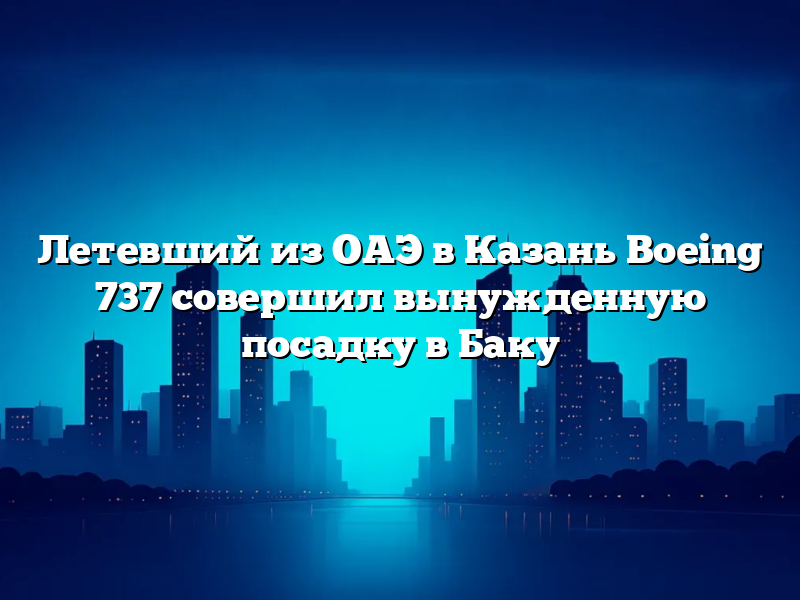 Летевший из ОАЭ в Казань Boeing 737 совершил вынужденную посадку в Баку