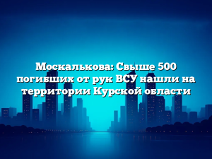 Москалькова: Свыше 500 погибших от рук ВСУ нашли на территории Курской области