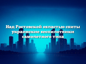 Над Ростовской областью сбиты украинские беспилотники самолетного типа
