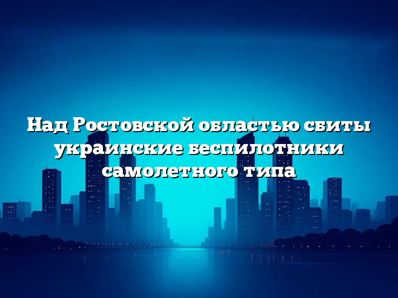 Над Ростовской областью сбиты украинские беспилотники самолетного типа