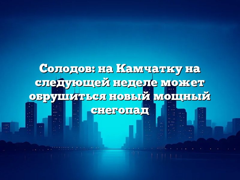 Солодов: на Камчатку на следующей неделе может обрушиться новый мощный снегопад
