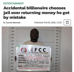 Нигериец год провёл в тюрьме после того, как из-за банковской ошибки получил более млн на счёт. Он сразу побежал трат