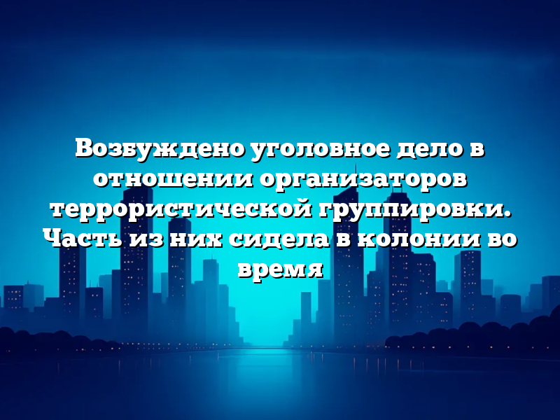 Возбуждено уголовное дело в отношении организаторов террористической группировки. Часть из них сидела в колонии во время