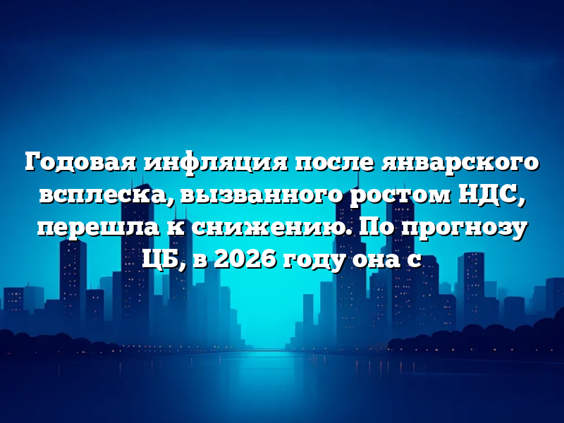 Годовая инфляция после январского всплеска, вызванного ростом НДС, перешла к снижению. По прогнозу ЦБ, в 2026 году она с