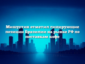 Мишустин отметил лидирующие позиции Бразилии на рынке РФ по поставкам кофе
