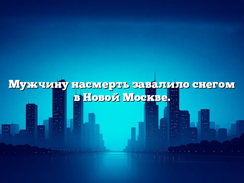 Мужчину насмерть завалило снегом в Новой Москве.