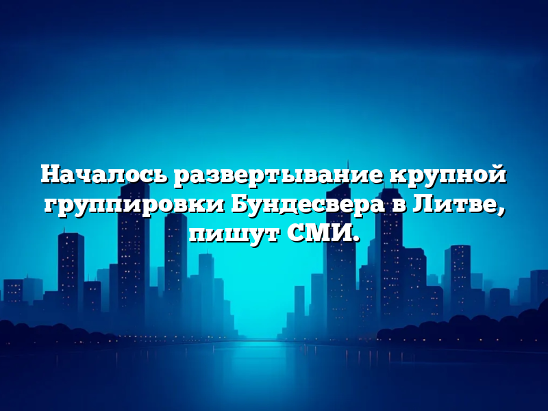Началось развертывание крупной группировки Бундесвера в Литве, пишут СМИ.