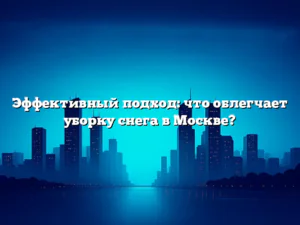 Эффективный подход: что облегчает уборку снега в Москве?