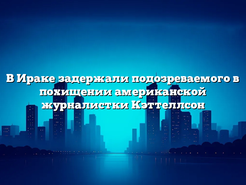 В Ираке задержали подозреваемого в похищении американской журналистки Кэттеллсон