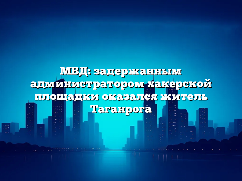 МВД: задержанным администратором хакерской площадки оказался житель Таганрога