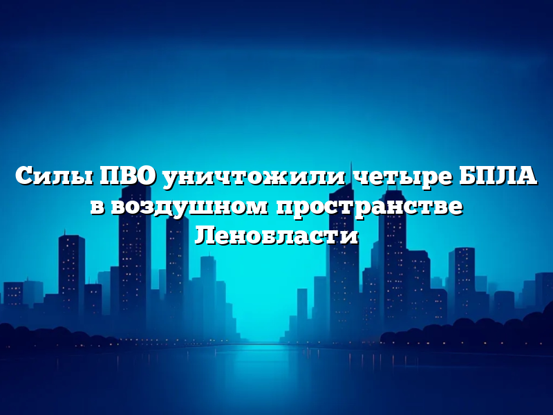 Силы ПВО уничтожили четыре БПЛА в воздушном пространстве Ленобласти