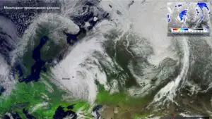 «Роскосмос» опубликовал снимок заваленной снегом Москвы