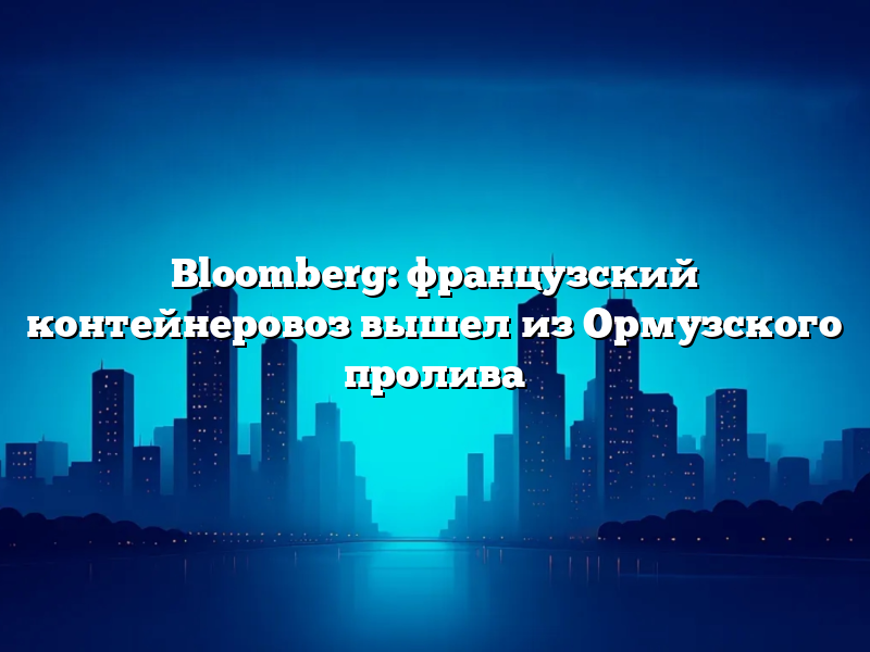 Bloomberg: французский контейнеровоз вышел из Ормузского пролива