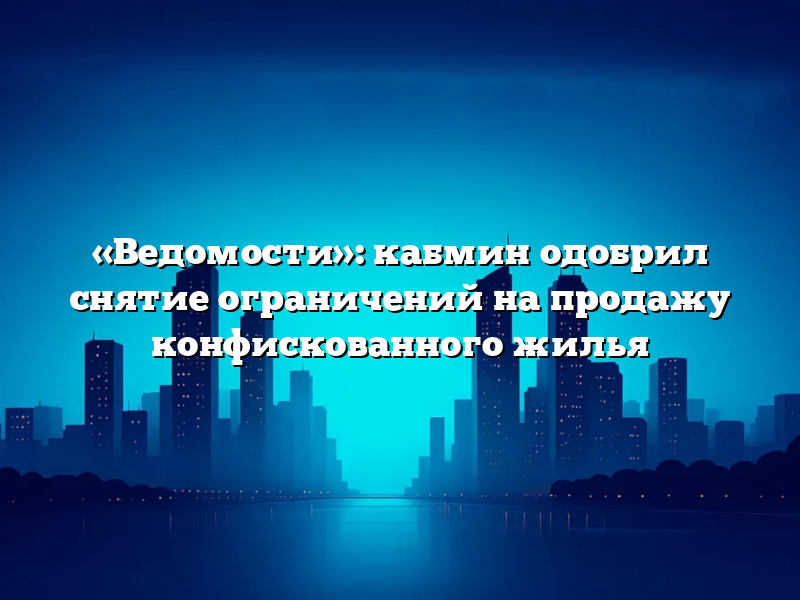 «Ведомости»: кабмин одобрил снятие ограничений на продажу конфискованного жилья