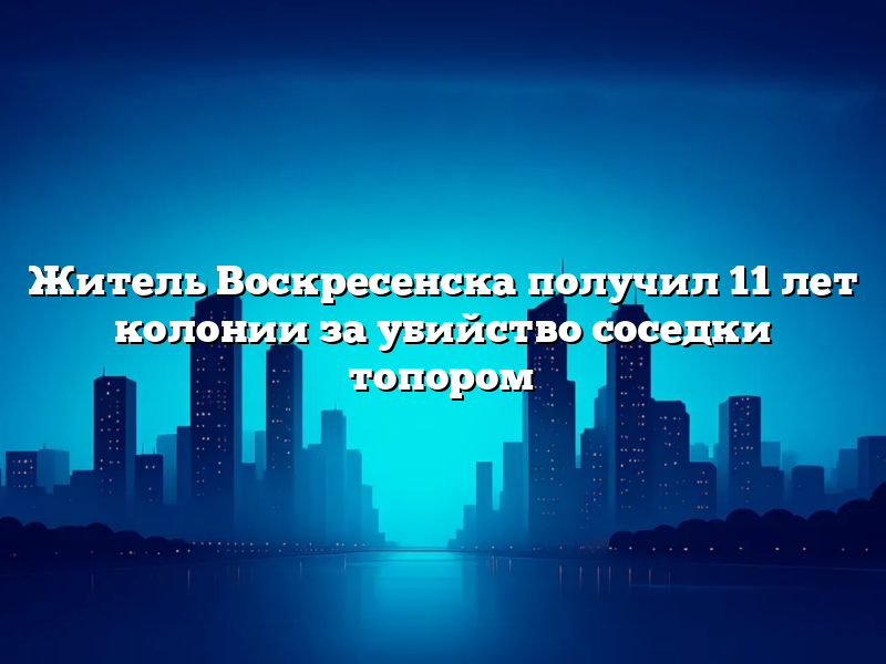 Житель Воскресенска получил 11 лет колонии за убийство соседки топором