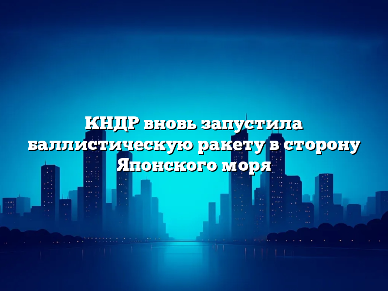 КНДР вновь запустила баллистическую ракету в сторону Японского моря