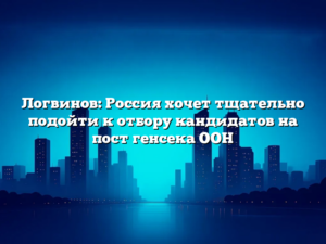 Логвинов: Россия хочет тщательно подойти к отбору кандидатов на пост генсека ООН