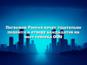 Логвинов: Россия хочет тщательно подойти к отбору кандидатов на пост генсека ООН