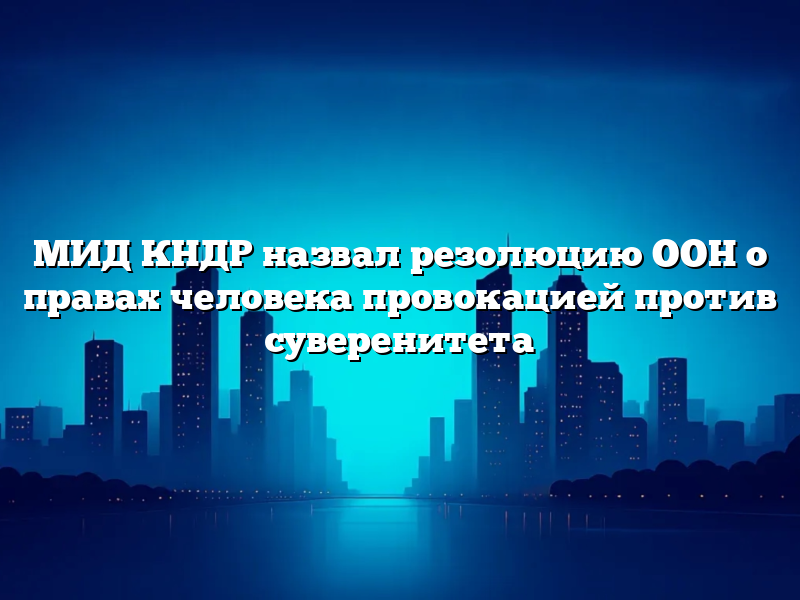 МИД КНДР назвал резолюцию ООН о правах человека провокацией против суверенитета