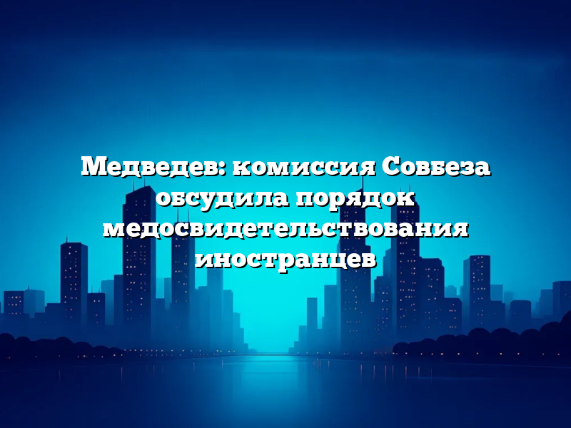 Медведев: комиссия Совбеза обсудила порядок медосвидетельствования иностранцев