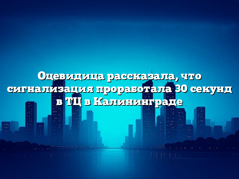 Оцевидица рассказала, что сигнализация проработала 30 секунд в ТЦ в Калининграде