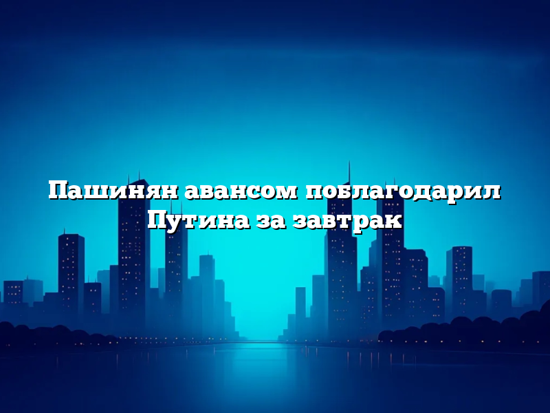 Пашинян авансом поблагодарил Путина за завтрак