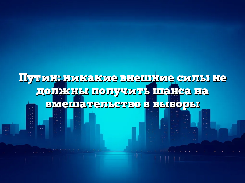 Путин: никакие внешние силы не должны получить шанса на вмешательство в выборы