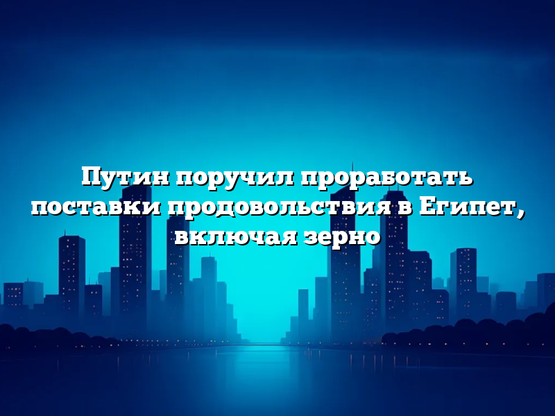 Путин поручил проработать поставки продовольствия в Египет, включая зерно