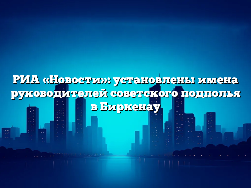 РИА «Новости»: установлены имена руководителей советского подполья в Биркенау