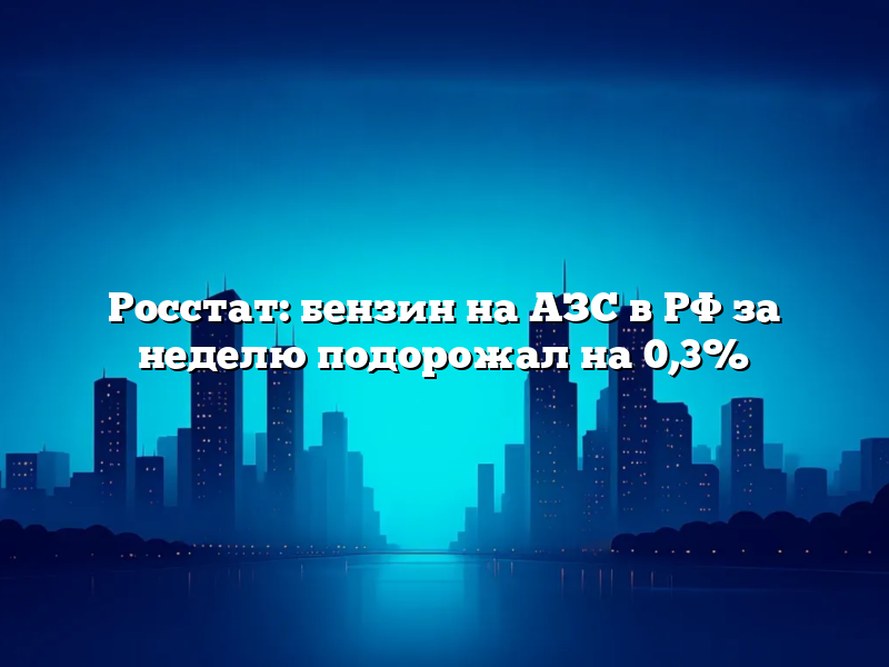Росстат: бензин на АЗС в РФ за неделю подорожал на 0,3%