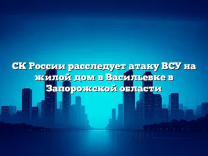СК России расследует атаку ВСУ на жилой дом в Васильевке в Запорожской области