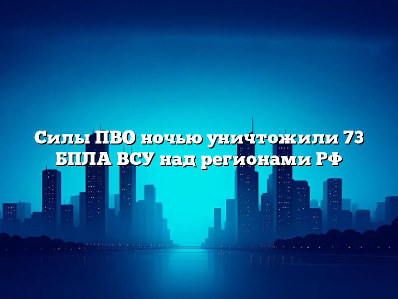 Силы ПВО ночью уничтожили 73 БПЛА ВСУ над регионами РФ