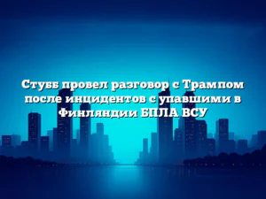 Стубб провел разговор с Трампом после инцидентов с упавшими в Финляндии БПЛА ВСУ