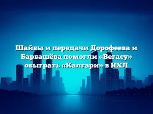 Шайбы и передачи Дорофеева и Барбашёва помогли «Вегасу» обыграть «Калгари» в НХЛ