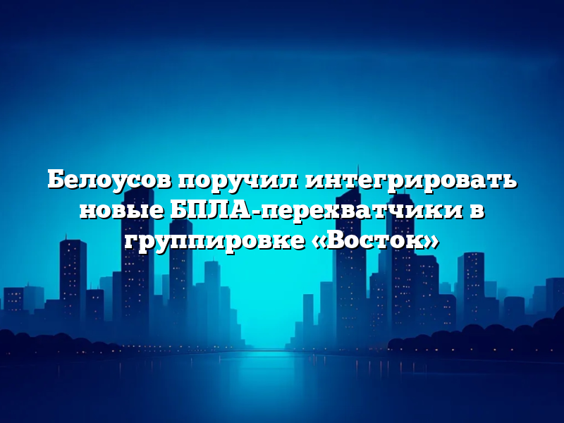 Белоусов поручил интегрировать новые БПЛА-перехватчики в группировке «Восток»