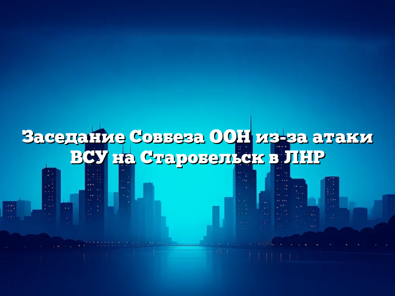 Заседание Совбеза ООН из-за атаки ВСУ на Старобельск в ЛНР