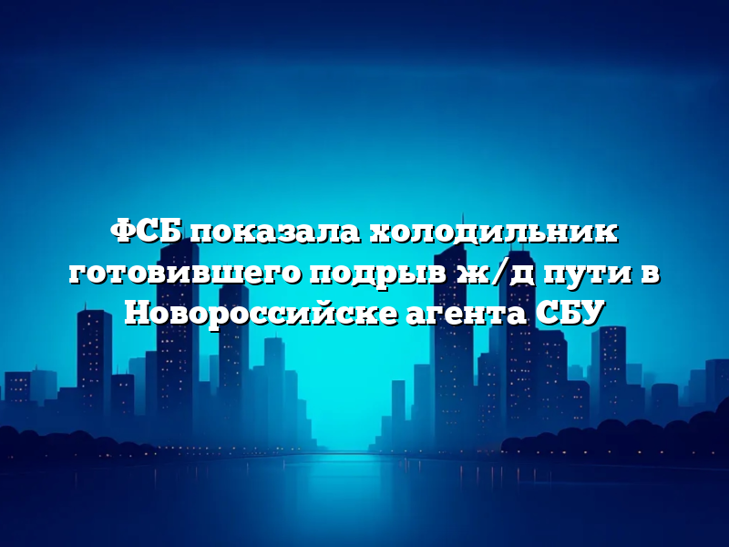 ФСБ показала холодильник готовившего подрыв ж/д пути в Новороссийске агента СБУ