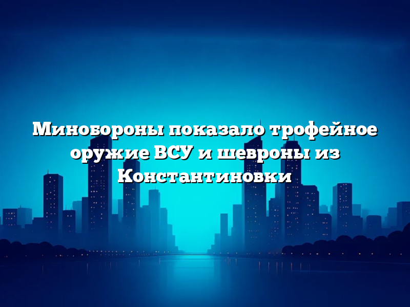 Минобороны показало трофейное оружие ВСУ и шевроны из Константиновки