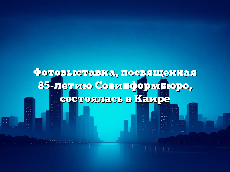 Фотовыставка, посвященная 85-летию Совинформбюро, состоялась в Каире