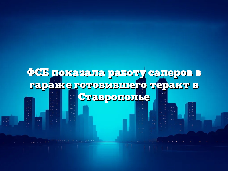 ФСБ показала работу саперов в гараже готовившего теракт в Ставрополье