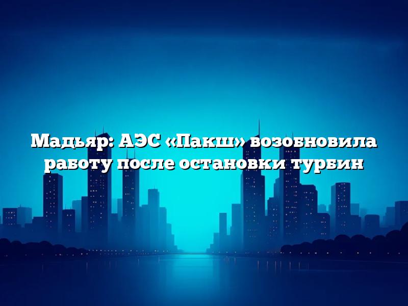 Мадьяр: АЭС «Пакш» возобновила работу после остановки турбин