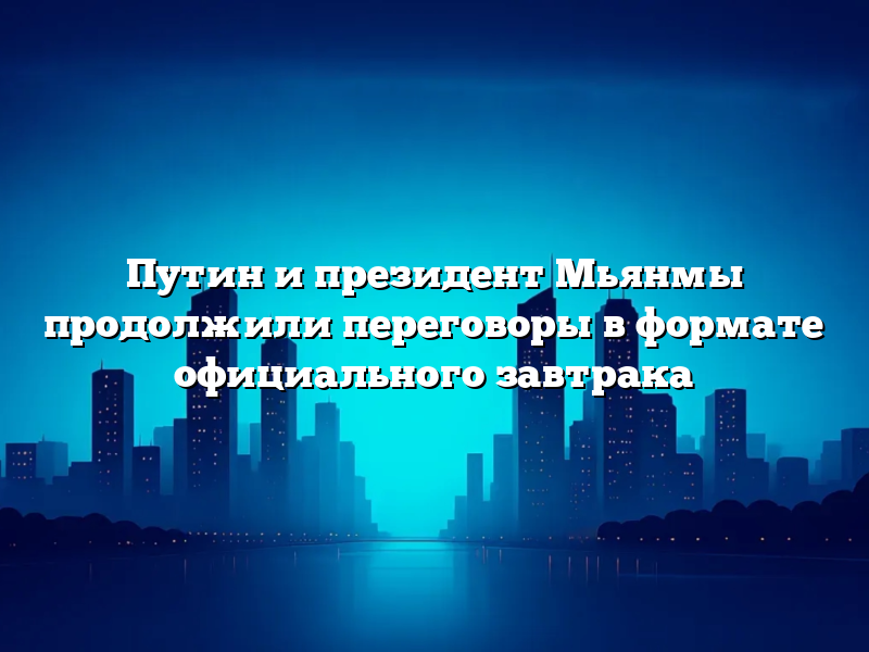 Путин и президент Мьянмы продолжили переговоры в формате официального завтрака